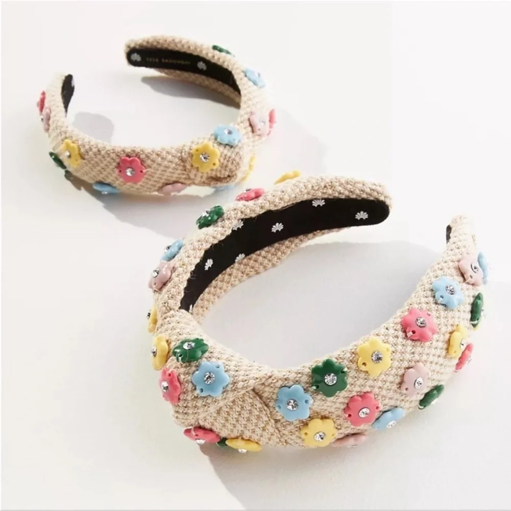 NWT Lele Sadoughi Mommy & Me Daphne Floral Headband Set of 2